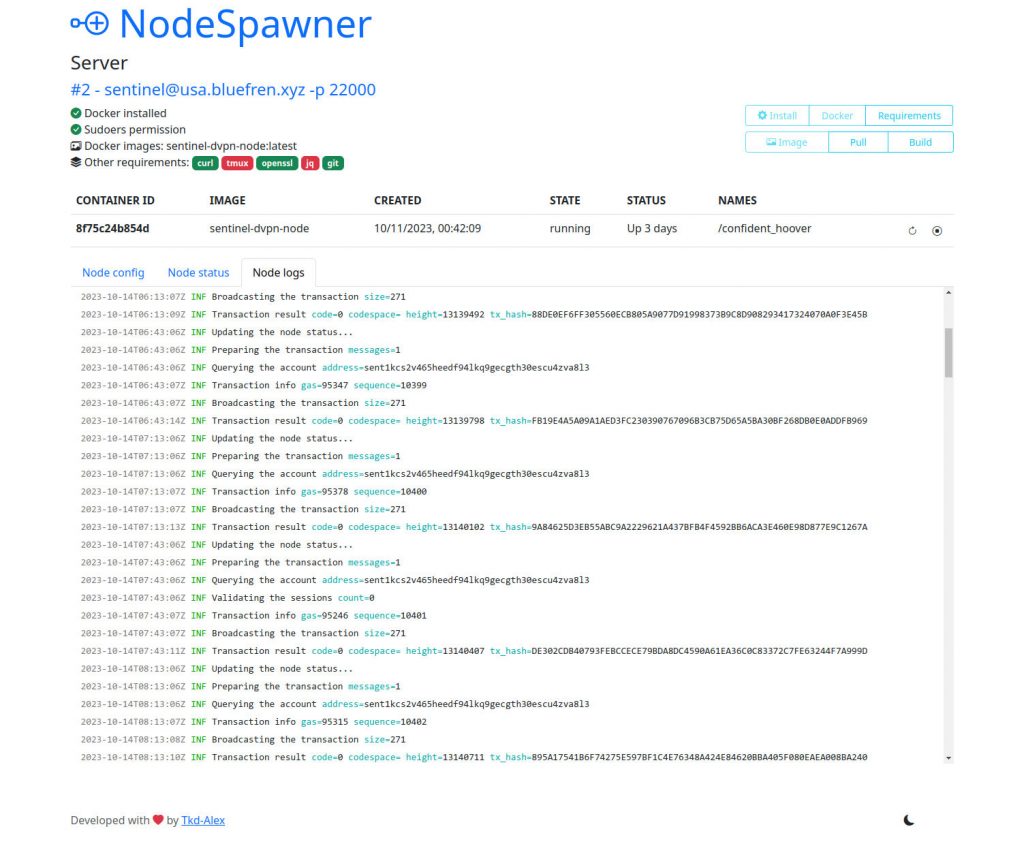 Sentinel dVPN Node Spawner